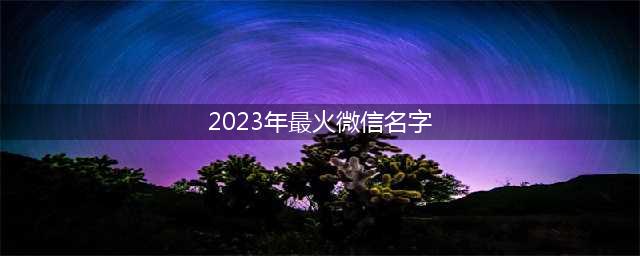 2023年最火微信名字,2023年最火微信名字精选1062个