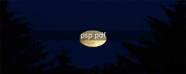 有没有什么办法能让PSP也能读取PDF文档呢(psp pdf)