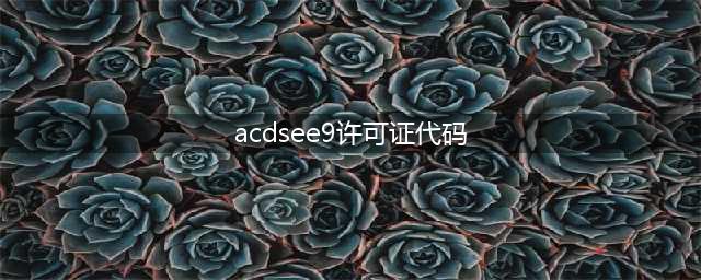 ACDSee9exe的授权码多少啊(acdsee9许可证代码)