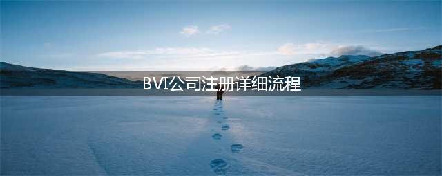 BVI公司注册详细流程