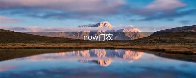 Now(now门农)