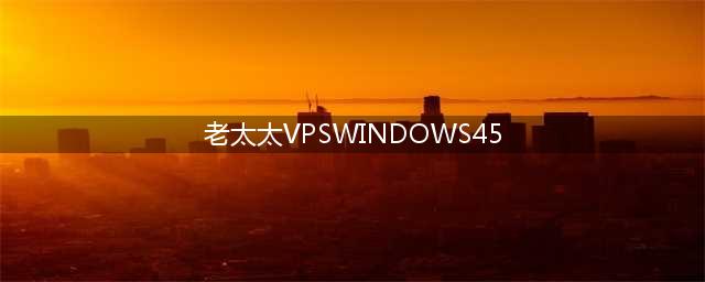 老年人使用 Windows VPS,提高计算机使用效率(老太太VPSWINDOWS45)