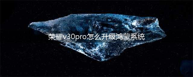 荣耀V30Pro升级鸿蒙系统教程(荣耀v30pro怎么升级鸿蒙系统)