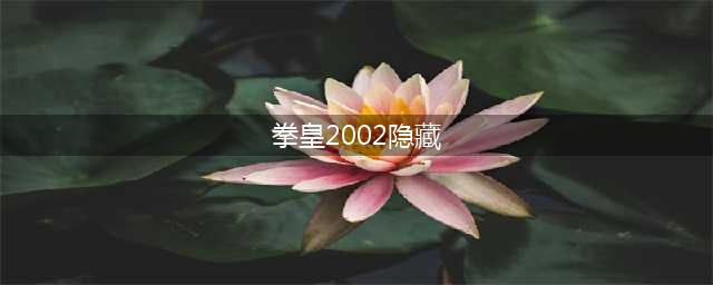 小编推荐：神秘隐藏的拳皇2002彩蛋大揭秘(拳皇2002隐藏)