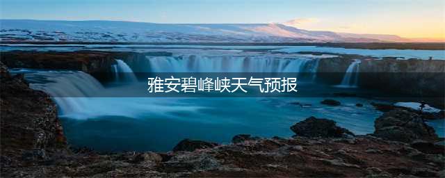 雅安碧峰峡天气预报
