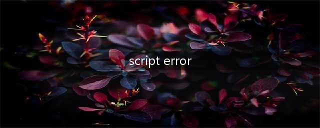 梦幻西游出现 script error 脚本错误 是什么原因导致呢(script error)