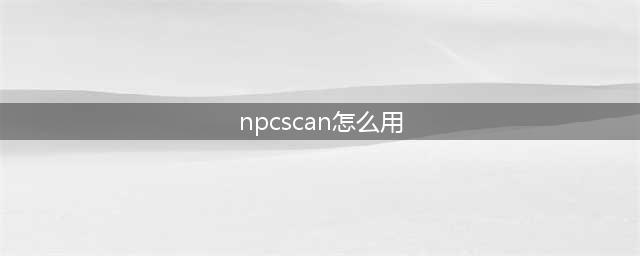 NPCScan使用(npcscan怎么用)