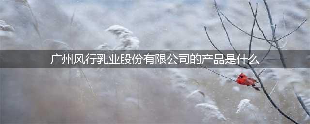 广州风行乳业股份有限公司的产品是什么